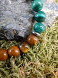 Bracelet Malachite et Oeil de tigre 8mm