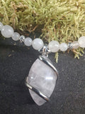 Collier Quartz rose 6mm / 4mm