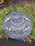 Bracelet cheville Quartz rose 6mm / 4 mm