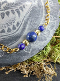 Bracelet cheville Lapis Lazuli 6mm / 4mm