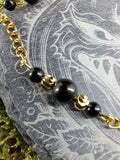 Bracelet cheville Onyx 6mm / 4mm
