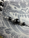 Bracelet cheville Onyx 6mm / 4mm