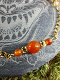 Bracelet cheville Cornaline 6mm / 4mm
