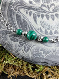 Bracelet cheville Malachite 6mm / 4mm