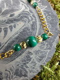 Bracelet Cheville Malachite 6mm / 4mm
