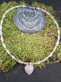 Collier Quartz rose 6mm / 4mm