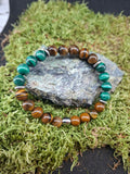 Bracelet Malachite et Oeil de tigre 8mm