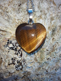 Pendentif en cœur Œil de tigre pierre naturel